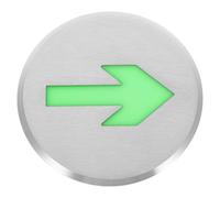 TOVINANNA Glow the Dark Arrow Safety Signs Stainless Steel Emergency Exit Floor Signs with Self-illuminating Fire Safety Marking for Indoor Use One-way Metal Arrow