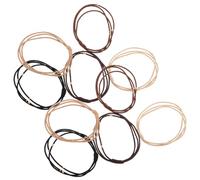 TOVINANNA Gold Beaded Hair Ties 10 Pcs High Elasticity Triple Layer Hair Bands for Women No Damage Ponytail Holders Available in Black Dark Coffee Light Coffee Beige