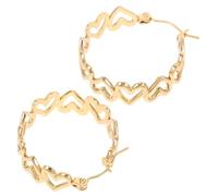 TOVINANNA Gold Heart Hoop Earrings for Women and Men Stainless Steel Endless Hinged Hoops Elegant Minimalist Design Versatile Cartilage Helix Sleeper Jewelry