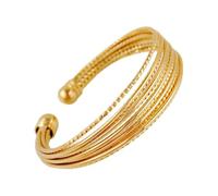 TOVINANNA Gold Plated Cuff Bangle with Zircon Elegant Golden Bracelet for All Occasions Comfortable Fit Unique Design present for Her