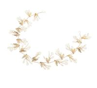 TOVINANNA Golden Alloy Leaf Hair Vine Headband Crystal Accents, Can be Gently Shaped, Featuring Pin Loop Ends, Bridal Headpiece for Wedding Brides and Bridesmaids at Pageants or Prom