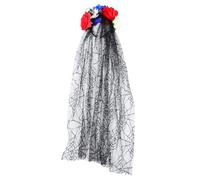 TOVINANNA Gothic Mesh Skull Headband Spider Web Veil for Halloween Day Dead Celebration Women Headwear