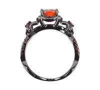 TOVINANNA Gothic Vintage Punk Style Accessory Copper Material with Red Zircon Black Featuring Ergonomic Inner Arc and Knuckle Shape, for Social Settings and Christmas Parties