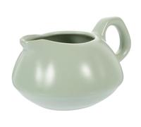 TOVINANNA Gravy Sauce Pitcher Large Capacity Sauce Ceramic Boat with Handle Versatile in Elegant Minimalist Green Design for Brewing Tea and Serving Condiments
