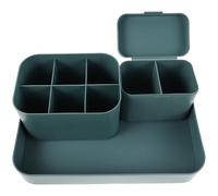 TOVINANNA Green Desk Organizer with Large Tray Pen Holder for Nail Art Tools Storage Multipurpose Desktop Storage Organizer for Office Study Vanity and Spacious Design