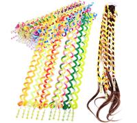 TOVINANNA Hair Braider Tools with Spring 42 Pcs for Super Elastic and Sturdy Hair Braiding Accessories and Artificial Zircon and Creating Random Color