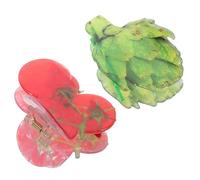 TOVINANNA Hair Claw Clips Lightweight for Women Vegetable 2pcs Acrylic Tomato and Cabbage Design Versatile Hair Accessories for Everyday Wear and Themed Parties