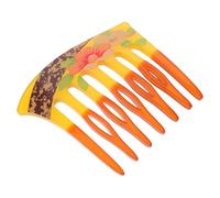 TOVINANNA Hair Pattern Side Comb Acrylic U-shaped Retro with Elegant Floral 7-tooth Design for Efficient and Gentle Care Birthday Styling Scalp Updo Events