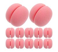 TOVINANNA Hair Rollers Heat-free Curling Tools Pink 12 Pcs Sponge Mushroom Shaped with Gentle on Hair Material, Versatile Styling for Women for Salon and Home Use