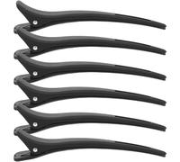 TOVINANNA Hairdressing Clips with Good Glossiness 6pcs Haircut Separate Plastic Clips and Safe Material Random Color for Cleaning up Broken Hair and Store Use