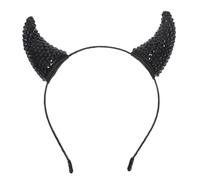 TOVINANNA Halloween Devil Headband Rhinestones Cow Horns and Evil Design for Devil Costume Cosplay Party and Halloween Event