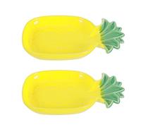 TOVINANNA Hamster Food Bowls Knock-over Resistant 2 Pcs Heavy Duty Ceramic Pineapple Shaped Pet Feeding Bowls for Hamsters and Rabbits Small Pet Home