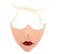 TOVINANNA Hand-painted Red Half Face Mask for Women, Plastic Material with Unique Artistic Elegance and Easy Outfit Pairing, for Cosplay Events and Versatile Party Accessory