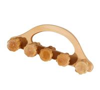 TOVINANNA Handheld Foot Massage Roller and Wooden Back Massager Portable Muscle Relaxation Tool with 10-Wheel Design for Neck and Leg Therapy at Home or Office