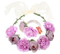 TOVINANNA Hawaiian Flower Crown Fairy Crown for Lightweight Easy to Put on Cloth Headband Simple Romantic Style Delicate and Chic Wedding Hair Accessories for Bridesmaid Teens