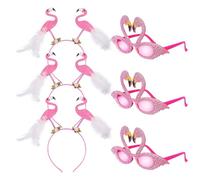 TOVINANNA Hawaiian Headbands Palm Tree Flamingo Hair Band, Summer Party Hair Accessories Decor, Creative Flamingo Headdress Party Supplies with Glasses for Girls Women