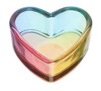 TOVINANNA Heart Shape Glass Nail Dish Cup for Nail Art Techniques and DIY Manicure Projects, Lightweight Design and Easy to Clean Crystal Manicure Tool