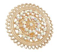 TOVINANNA Hollow Diamond Ring for Women Vintage National Style Exaggerated Decorative Jewelry for Engagement Wedding Anniversary Birthday Stylish Bling Design