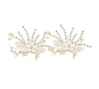 TOVINANNA Imitation Pearl Shoe Buckle Metal Shoe Accessory Bride Wedding Decoration Clip for Party and Street Photos Removable