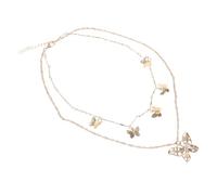 TOVINANNA Irregular Metal Pendant Multi-layer Necklace for Women Small Creative Golden Jewelry Fashionable Chic Accessory for Parties and Everyday Wear