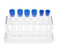 TOVINANNA Laboratory Tube Rack with Transparent Plastic Test Tubes for Scientific Experiments Classroom Use Smooth Surface Safe Material for Chemistry Lessons Random Color