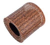 TOVINANNA Large 8l Double-layer Imitation Rattan Trash Bin Plastic Wastebasket for Office Bedroom Home Bathroom Kitchen Paper Basket