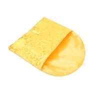 TOVINANNA Large Silk Brocade Envelopes with Chinese Knot Closure Embroidered Pouch A4 File Organizer for Buddhist Scripture Storage and Packaging in Yellow Floral