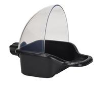 TOVINANNA Leakproof Parrot Food Box Plastic Bird Feeder with Bite-resistant Design and Reusable Black Basin for Birds and Finches Taking Bath or Eating