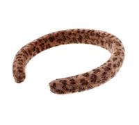TOVINANNA Leopard Print Wide Headband for Women Cheetah Print Hair Band Plush Fall Fashion Accessory Comfortable Secure Fit for Autumn Style