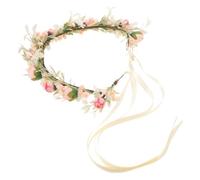 TOVINANNA Lightweight Pink Bridesmaid Floral Headband with Fabric, Plastic, and Iron Wire Materials, Featuring a Boho and Classic Design for Wedding Photo Props and Romantic Events