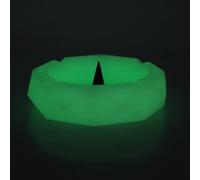 TOVINANNA Lightweight Portable Silicone Ashtray in White, round Decorative Ash Tray with Glow the Dark Feature, for Home and Table Use