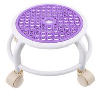 TOVINANNA Lightweight round Low Small Stool with Rolling Wheels Plastic Pedicure Chair for Spa and Nail Salon Use, Anti-slip Footrest Stool Suitable for Home and Professional Settings