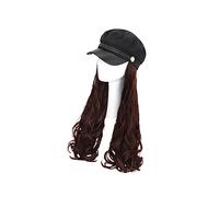 TOVINANNA Long Curly Navy Cap Wig Women Hair Extension Hat Fashion Hairpiece for Ladies