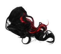 TOVINANNA Long Wavy Black and Red Wig High Temperature Fiber Synthetic Hair for Women for Cosplay and Daily Use Vibrant Colors Easy Full