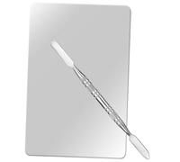 TOVINANNA Makeup Plate Spatula for Foundation Eyeshadow Mixing Stainless Steel Pigment Blending Tray for Makeup Artist Essentials for Bronzer and Blush