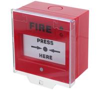 TOVINANNA Manual Resettable Fire Alarm Call Point with Protective Cover, Dual LED Indicator Emergency Button for Office and Building Safety Alarm System