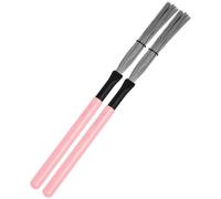 TOVINANNA Maple Wood Handle Drum Brushes Wire Set for Percussion Adults and Beginners Portable Pink High Carbon Steel Wire Drum Brush for Jazz