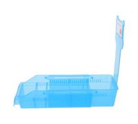 TOVINANNA Medicine Dispensing Box with Adjustable Divider and Independent Compartments, Blue Plastic Medication Organizer Storage Box for Home, Prevents Mixing and Cross-Contamination
