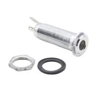 TOVINANNA Metal Cylinder Barrel Jack for Electric Guitar and Bass - Long Threaded Full-Contact Output Socket, Non-Burr Silver Guitar Accessory High-Class Metal Construction for Music Lovers