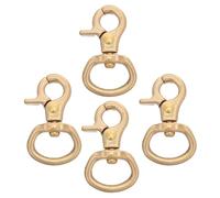 TOVINANNA Metal Snap Hooks Lobster Claw Clasps Swivel Keychain Clips 4Pcs Pure Brass 15Mm Ring Width 36Mm Height for DIY Bag Hardware and Leather Craft