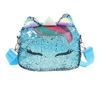 TOVINANNA Mini Unicorn Shaped Sequins Crossbody Purse, Pu Leather Shoulder Bag with Chain Strap, Easy to Clean and Multi-purpose, for Casual Use and Art Supplies