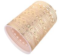 TOVINANNA Modern round Iron Waste Basket with Large Capacity, Stylish Middle Eastern Design Trash Can for Bathroom and Living Room, Versatile Home Decor Garbage Bin in Golden Colour