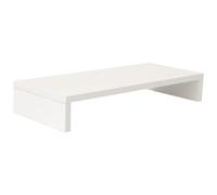 TOVINANNA Monitor Riser Wooden Desk Heightening Shelf White Solid Wooden Material Space Saving Smooth Edges for Students and Makeup Enthusiasts