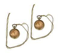 TOVINANNA Movement Pocket Watch Vintage Style Decorative Hanging Watch with Embossed Copper Case Flip Cover Classic Clothing Accessory for Daily Use