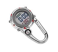 TOVINANNA Multifunctional Stainless Steel Clip-On Carabiner Watch for Doctors and Nurses Portable Quartz Timepiece Luminous Face and Clip Accessory