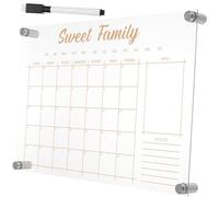 TOVINANNA Multifunctional Transparent Acrylic Message Board with Erasable Surface and Weekly Planner for Students Decorative Memo Board with Push Pins and Whiteboard Marker Stable and