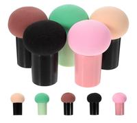 TOVINANNA Mushroom Makeup Sponge Puff Soft and Sponge Material 10pcs with Handle Design Both Wet and Dry Use Assorted Colour Set Suitable for Professional Makeup Artists