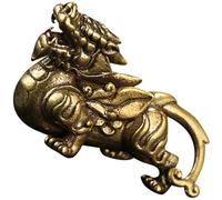 TOVINANNA Mythical Beast with Vivid Images and Fine Workmanship Golden Brass Keychain Accessory Beautiful Feng Shui Ornament Car Decoration for Home and Car Adornment
