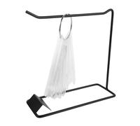 TOVINANNA Nail Art Display Fan Sticks Set 50 Pieces with Black Iron Ring Holder Acrylic Practice Tips for Manicure Training and Nail Polish Color Organization