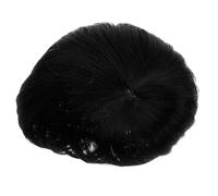 TOVINANNA Natural Color Men Human Hair Wig for Daily Use Short Black Fluffy Hairpiece for Hair Loss Realistic and Lightweight Toupee with Design